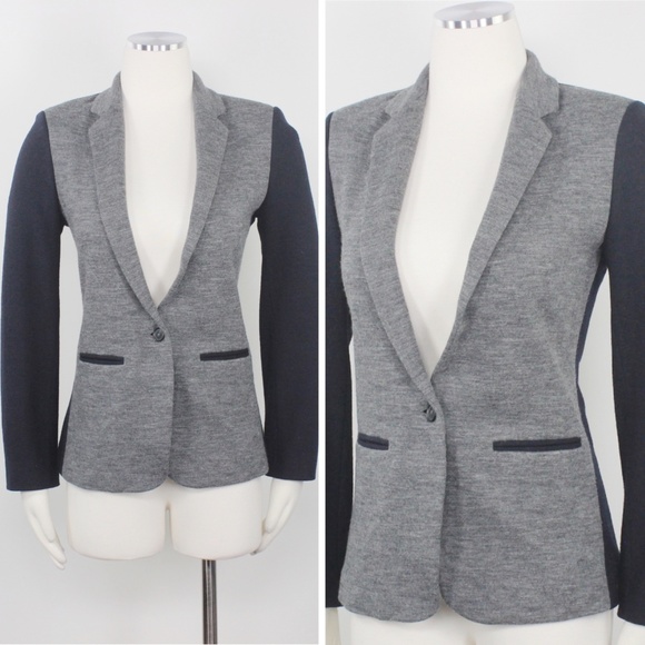 J. Crew Jackets & Blazers - J. Crew Grey Black Color Blocking Stretch Blazer 4